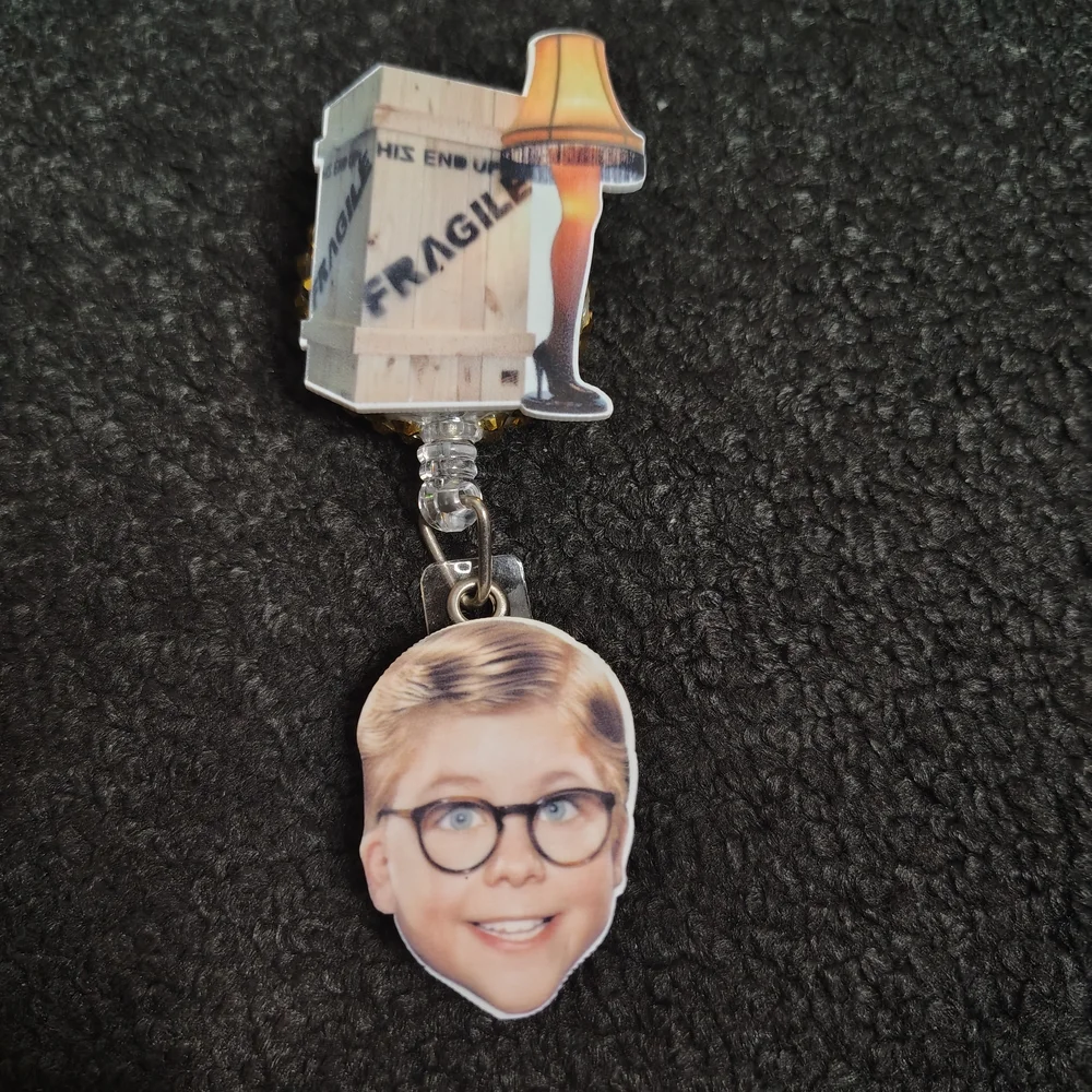 A Christmas Story Retractable Badge Reel Cute Holiday Badge Work Id Id Holder